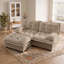 Canapé d'angle modulaire en forme de L de 195 cm (77 po) avec pouf, assise profonde, coussins en treillis, style moderne-1410484922