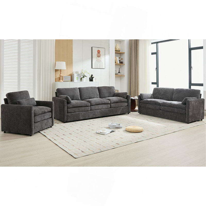 Ensemble de canapé rembourré Cozy, Gris