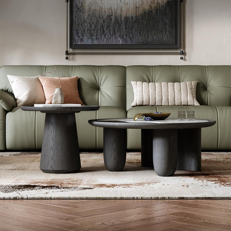 Ensemble de tables basses rondes minimalistes italiennes