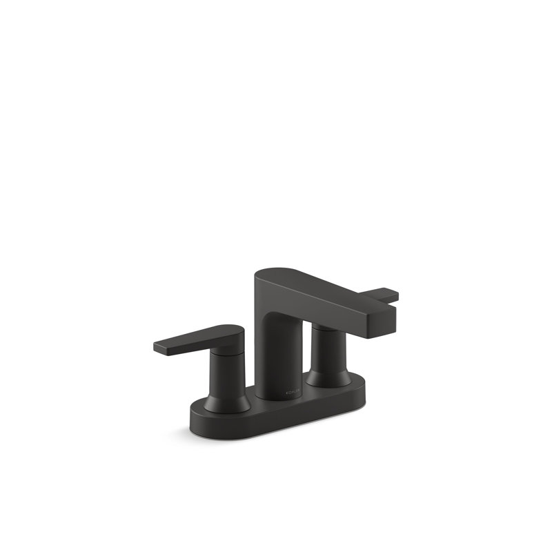 Tautcenterset Bathroom Sink Faucet, 1.2 Gpm, Matte Black