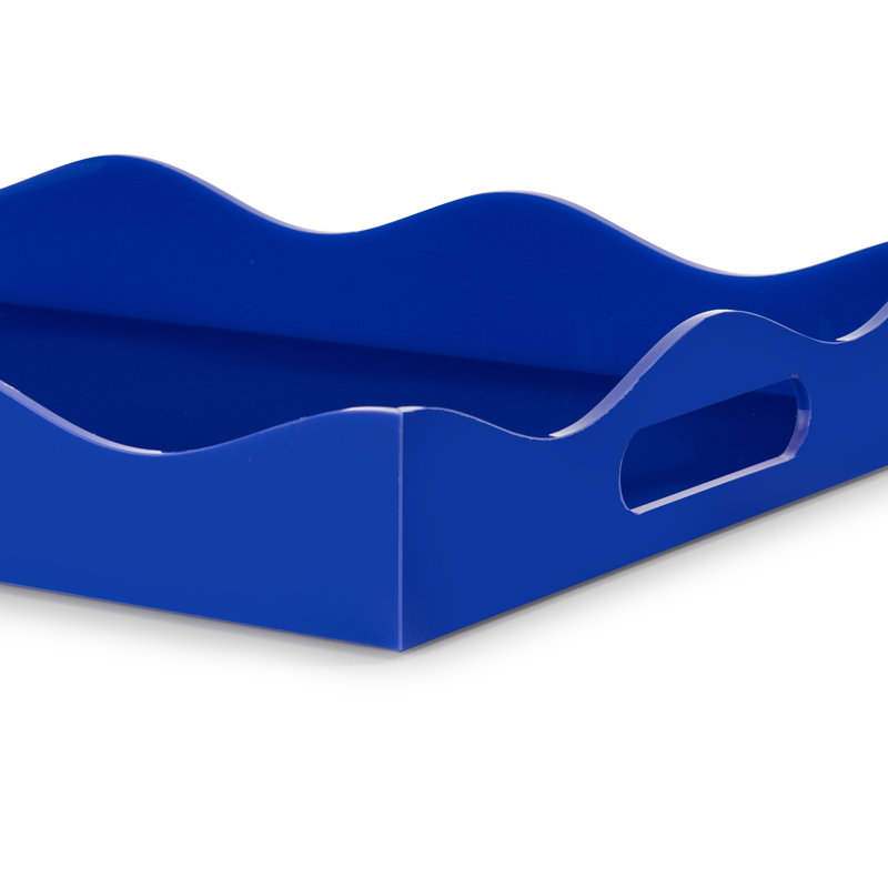 Acrylic Tray With Handles, Blue