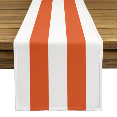 Orange Striped Table Runner 108" x 14"