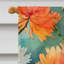 Chrysanthèmes dans un drapeau de maison aquarelle