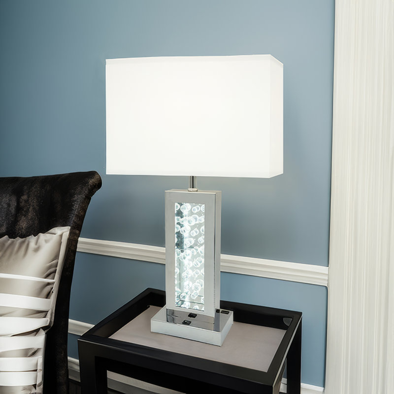 Lampe de table Christalyn, Blanc, Blanc