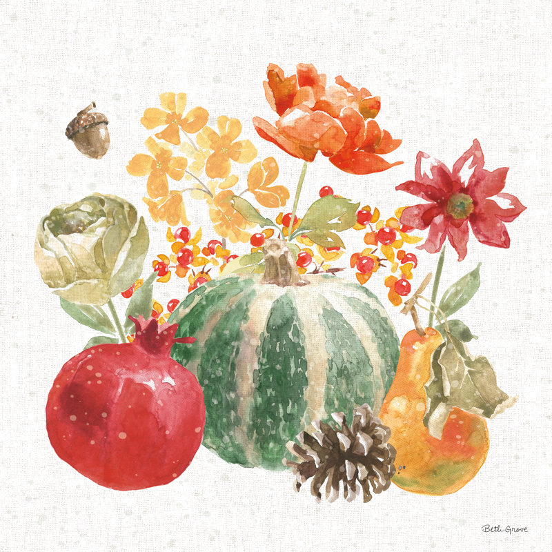 Harvest Bouquet V by Beth Grove - Wrapped Canvas Painting, 51cm H x 51cm W