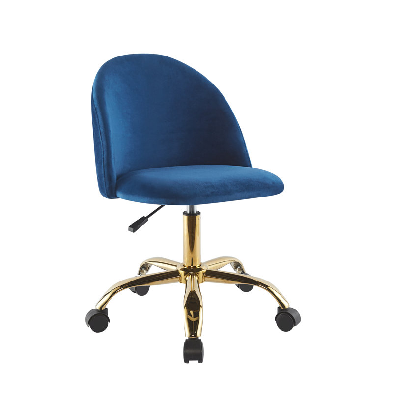 Ganey Velvet Task Chair, Blue
