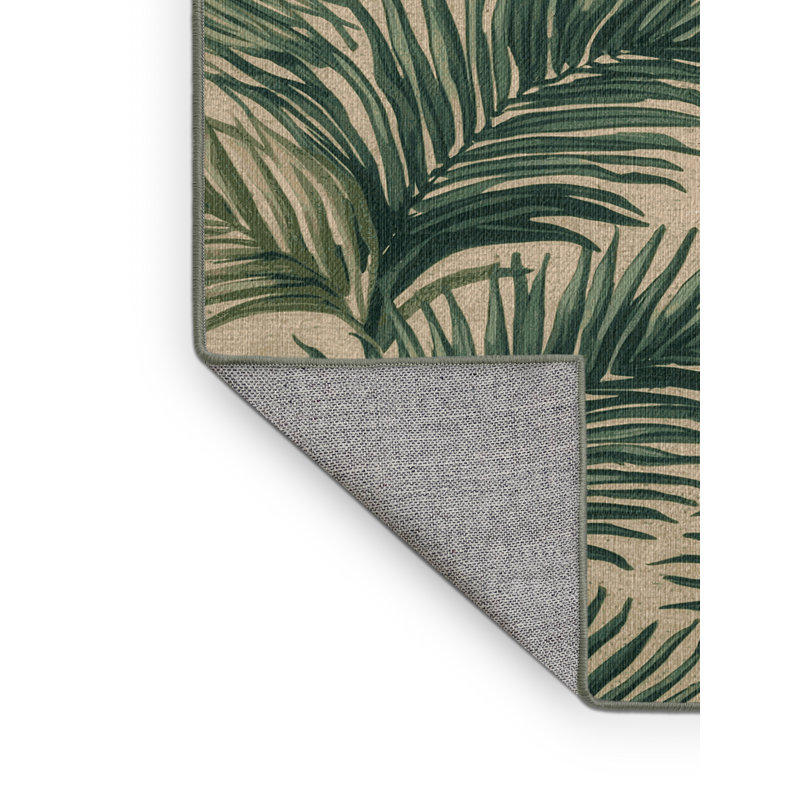 Tapis hawaïen lavable Palm Fronds, Rectangulaire 8 pi x 10 pi