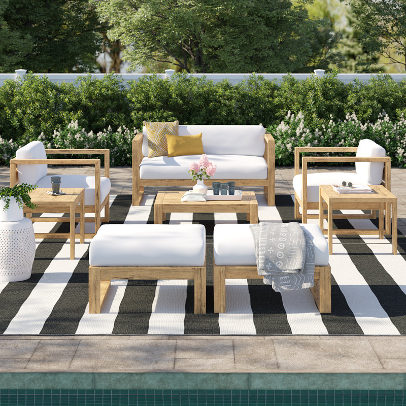 Cambridge 8 Piece Teak Seating Group with Cushions