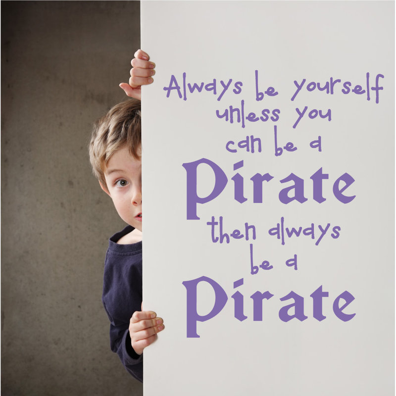 Décalcomanie murale toujours en pirate, H 38 po x l 31 po x P 0,01 po, Lavande