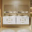 Rangement mural pour salle de bain flottant 36 po, 2 tiroirs, matériau de haute qualité, glissière lisse, poignées rouille, finition imperméable, lavabo à trois trous 36 po x 18 po, assemblage facile, meuble-lavabo moderne blanc
