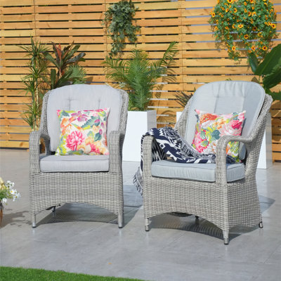 2-Person Outdoor Dining Chairs Set - Waterproof PE Rattan, Rust-Proof Aluminum Frame, Comfortable Sponge Seats, Easy Assembly For Garden Deck Balcony