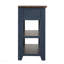 48" Console Table, 3 Drawers, 2 Shelves, Pine Wood for Entryway - Navy Blue/Brown
