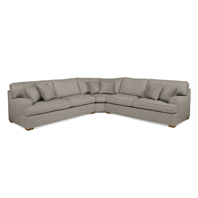 Sadie L-Sectional, Havana Finish, Basic Grey; 0317-83