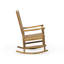 Chaise berçante d'extérieur avec structure en bois et texture douce et apaisante
