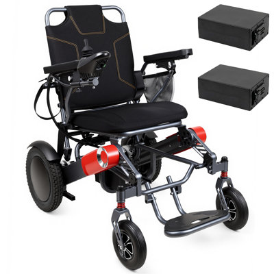 Ultra Lightweight Foldable Power Wheelchair For Adults With Two Lithium Battery, 40 Miles Long Range With Two Lithium Batteries, All Terrain Power Wheelchair, 300 Lbs Capacity
