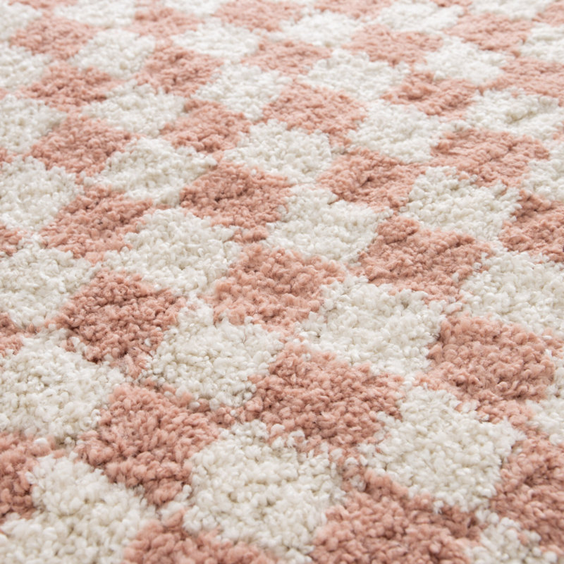 Neamiah Chequered Shag Area Rug, Rectangle 120 x 170cm