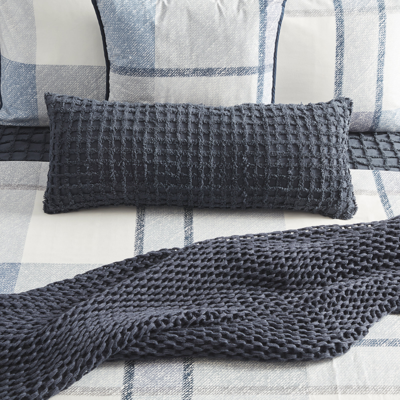 Carter Duvet Cover Set, Twin Duvet Cover + 1 Sham, Navy