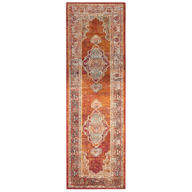 Tapis orange Donnella, Tapis de couloir 2 pi 2 po x 13 pi