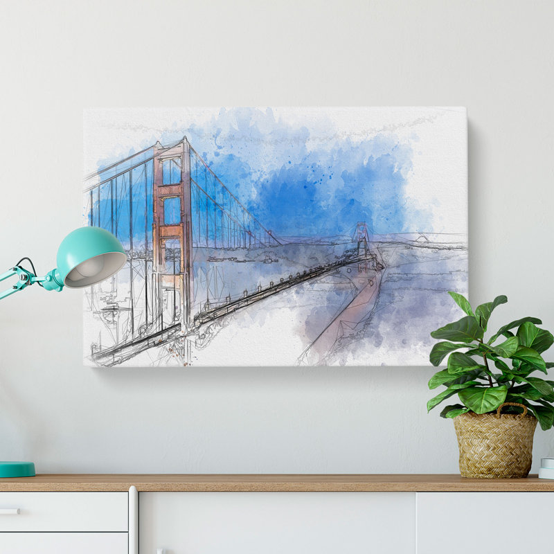 Golden Gate Suspension Bridge - Wrapped Canvas, 35cm H x 50cm W x 3cm D