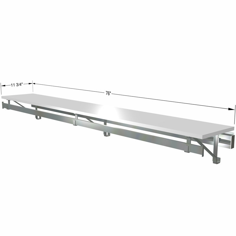 Système de rangement à tablette simple, Blanc, H 8,5 po x l 76 po x P 11,75 po