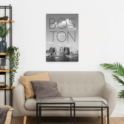 Boston, horizon, typographie, minimaliste, architecture abstraite, ville, art mural