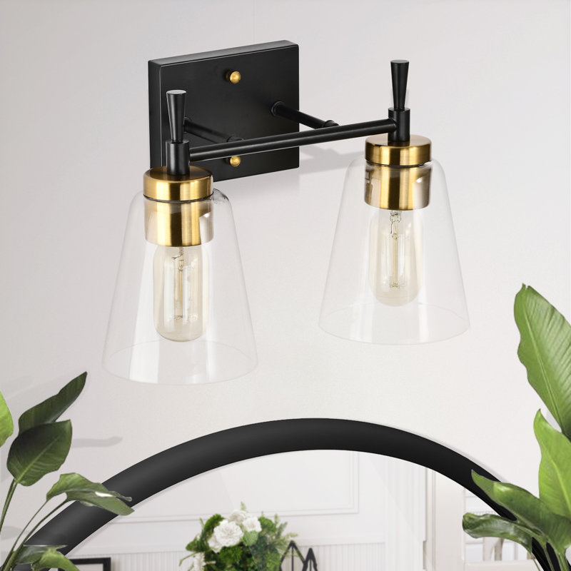 Briarwood 2 - Light Dimmable Vanity Light, Black/Antique Brass