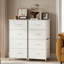 Commode Dearbhaile de 98,3 cm de hauteur (38,7 po) avec 4 tiroirs, idéale pour la chambre ou le salon. Commode blanche avec structure robuste et plateau en bois.-2022775076