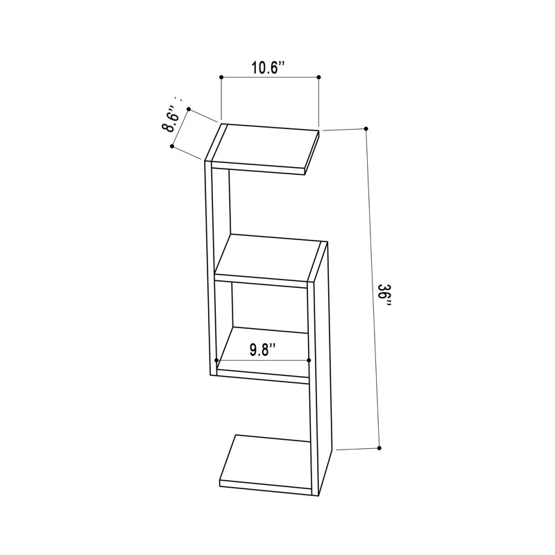 Murrow 4 Piece Accent Shelf, Light Mocha
