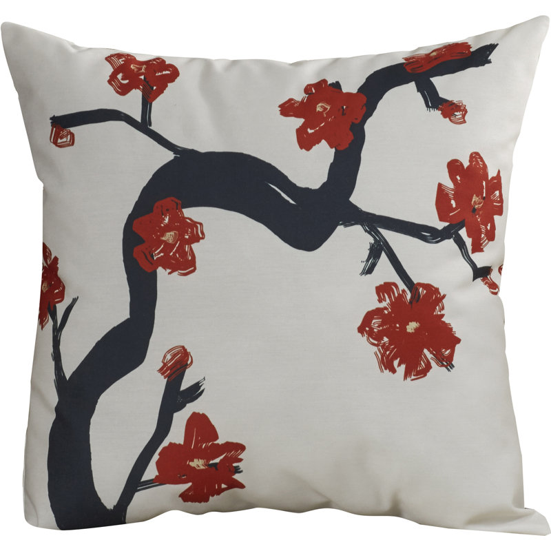 Floral Reversible Throw Pillow, Green, 18" H x 18" W