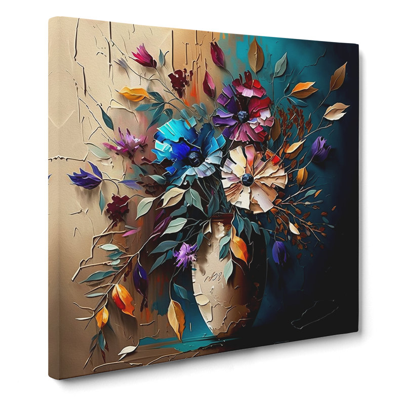 Floral Palette Knife Painting - Print