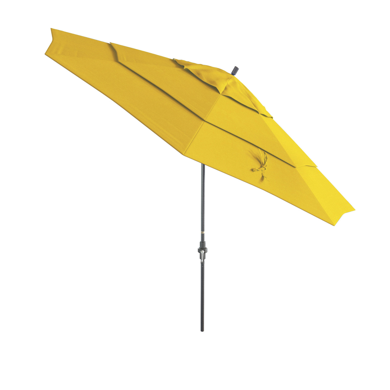 Ohara 132'' Market Umbrella, Lemon Performance, Hammertone Gray