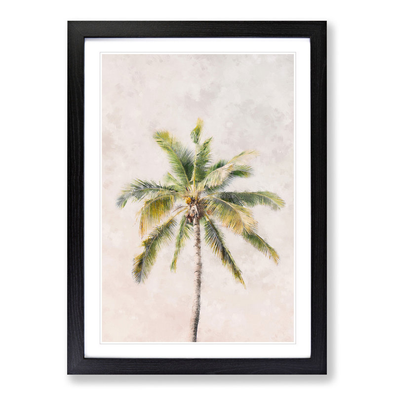 Cuban Palm Tree - Picture Frame Painting Print, Black Framed, 45cm H x 33cm W x 2cm D