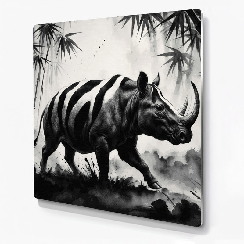 Faune, art mural gris en métal Tapir, H 12 po x l 12 po