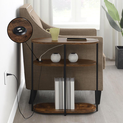 Ramos 3 Oval Tier End Table with USB Ports
