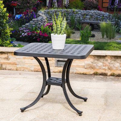 Augus Square Metal Outdoor Side Table , 21'' in. W 21'' in. D