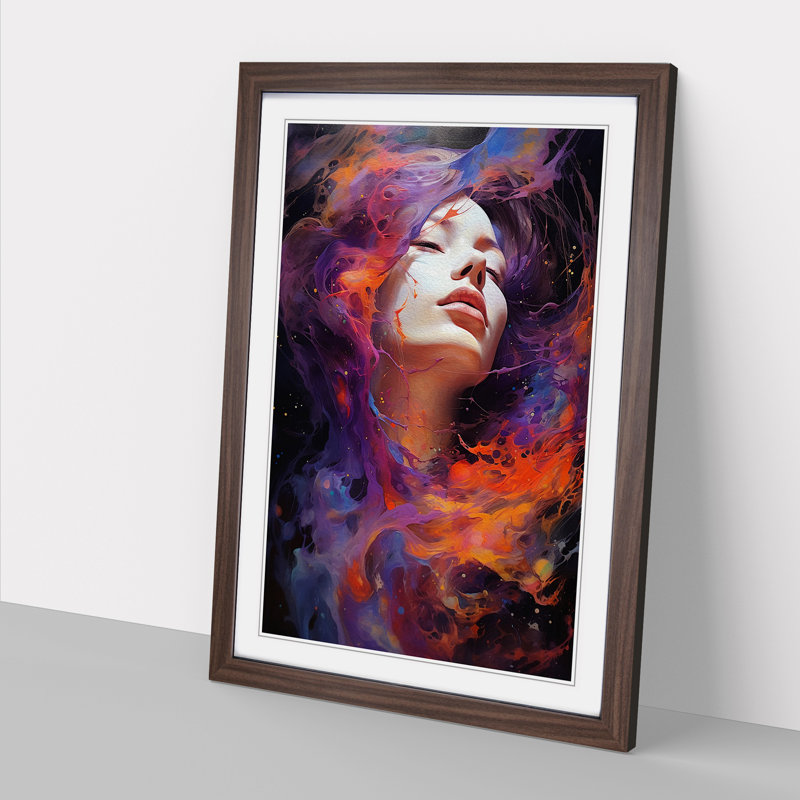 Single Picture Frame Print on Wood, Walnut Framed, 64cm H x 46cm W