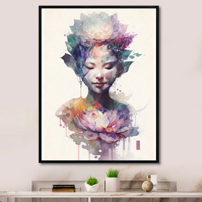 Chaylyn " Elegant Asian Lotus Goddess I " Color Photography Print