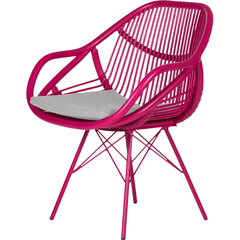 Stockholm Upholstered Arm Chair, Hot Pink