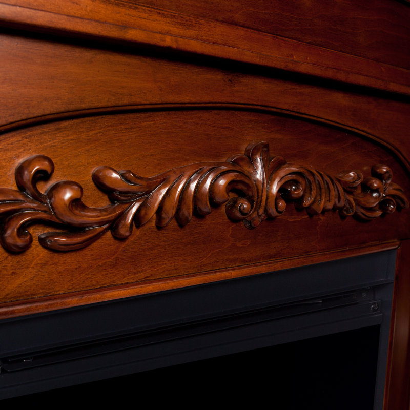 Tonsey Color Changing Fireplace with Bookcases, Autumn Oak