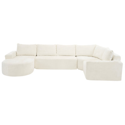 139" Oversized Modular Sofa Cloud Sectional Sofa Set Upholstered Couches U-Shaped Sofa With Deep Seat For Living Room