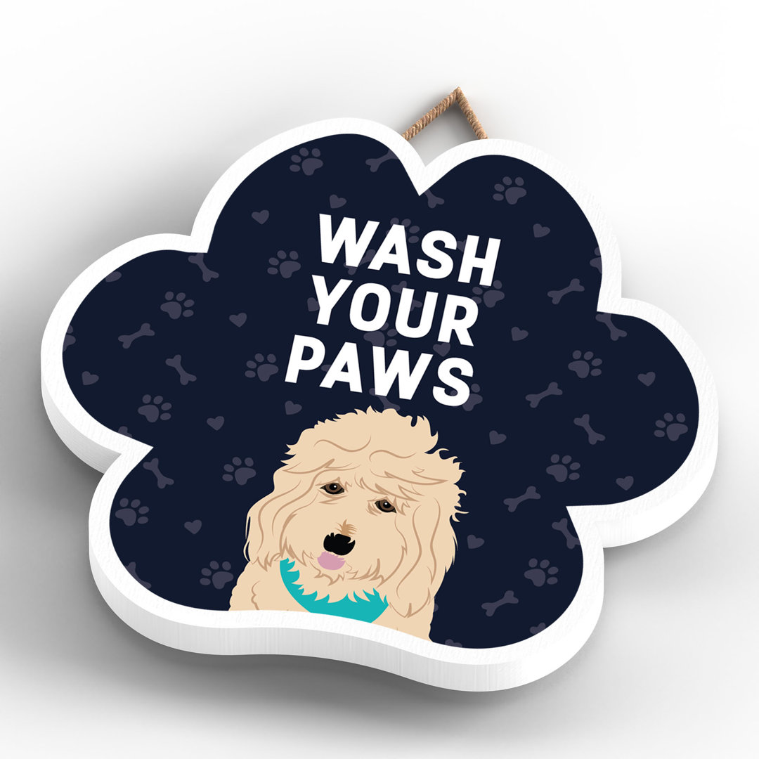 Goldendoodle Wash Your Paws Wall Décor