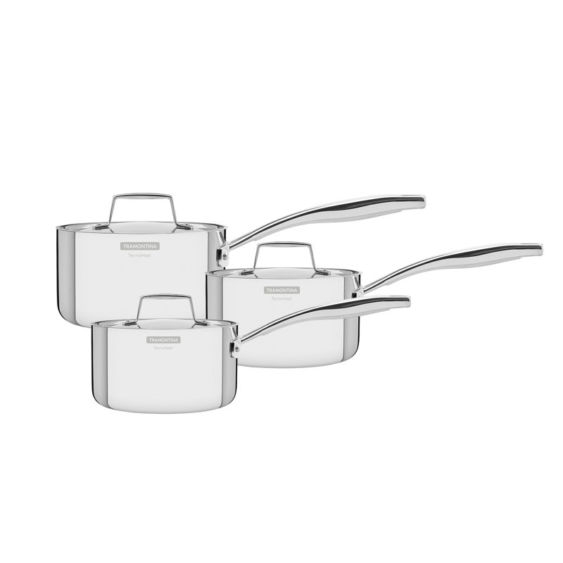Tramontina 3 Pcs. Tri-Ply Stainless Steel Saucepan Set