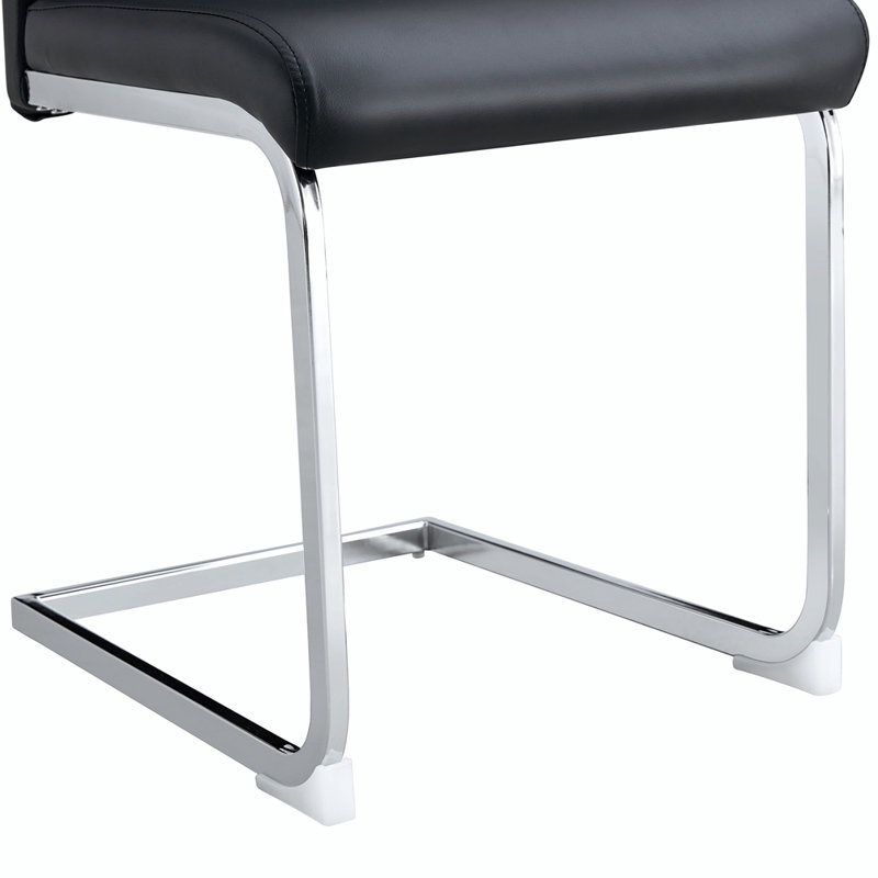 Chaise en porte-à-faux en cuir Ilynn, Noir