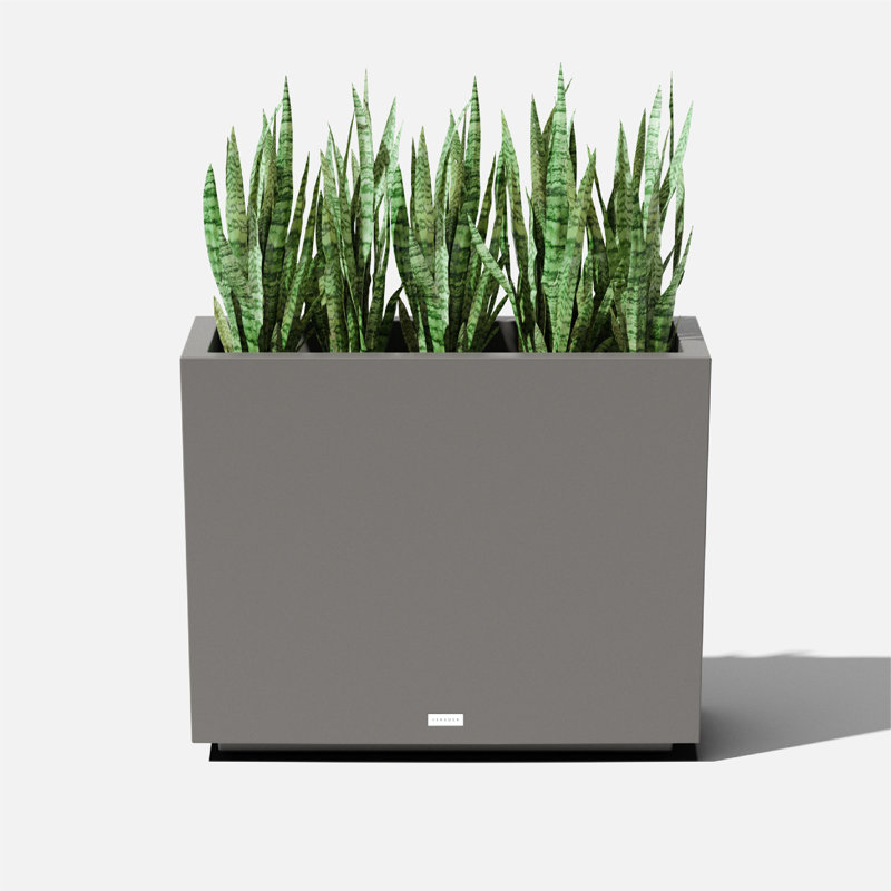 Gray Rectangular Polypropylene Outdoor Planter, 24" x 30"