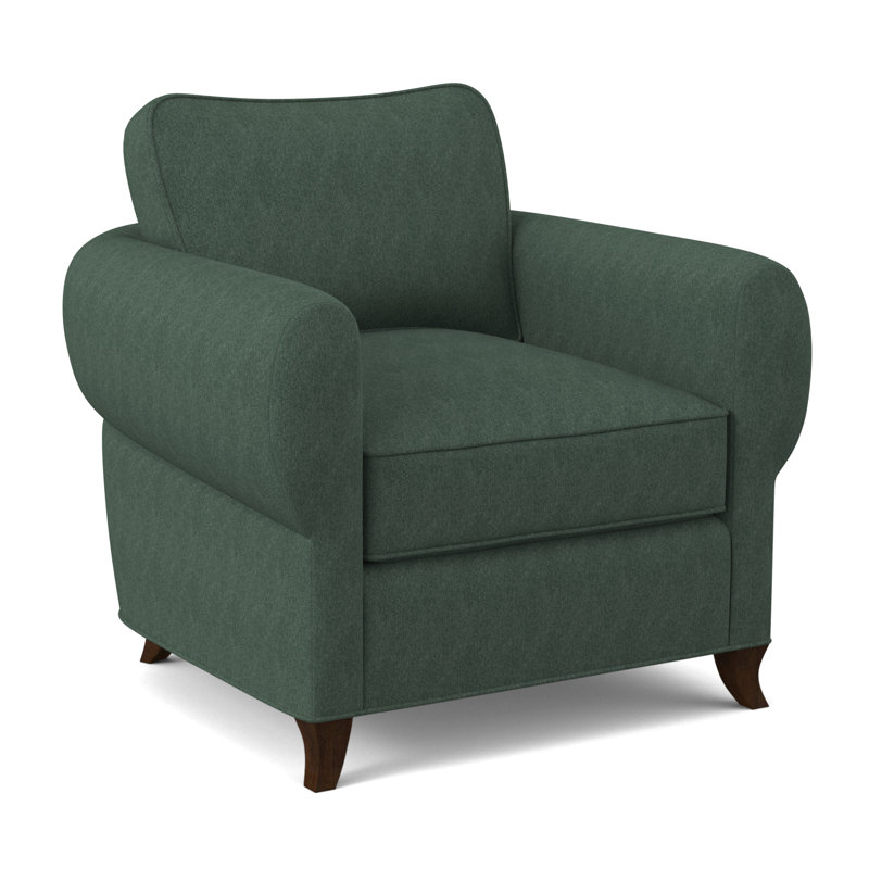 Cocoon Armchair, American Walnut, Elise Harbor 100% Polyester