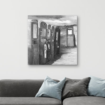 Old gas pumps - 32"x32" art on canvas