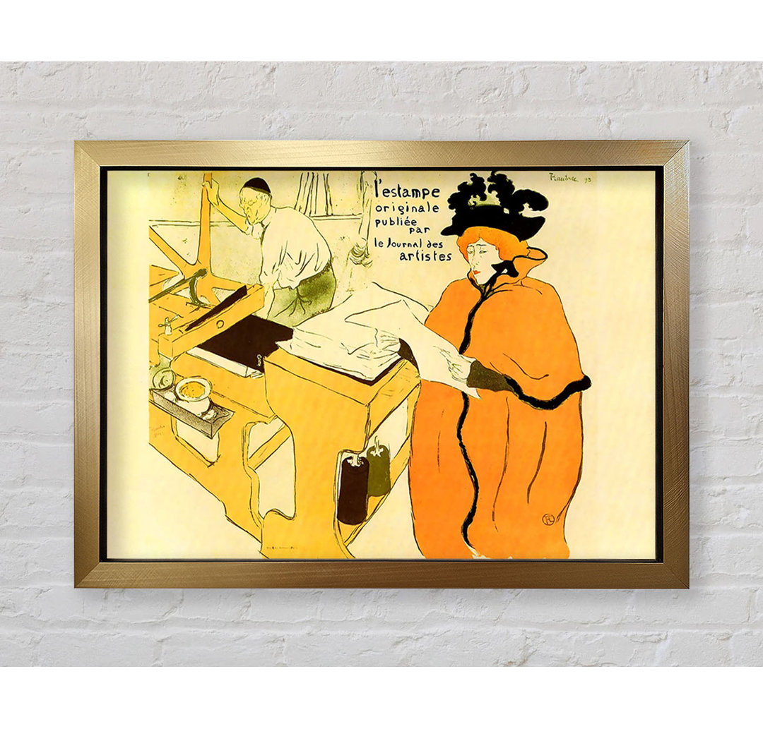 Jane Avril Checking A Print Sample von Henri De Toulouse-Lautrec - Single Picture Frame Art Prints