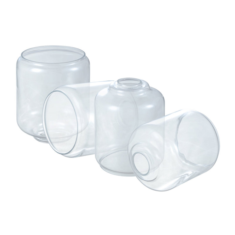 # 23656-60-4, abat-jour en verre transparent pour luminaire: H 5-1 / 2 po x H 6 3/4 po, trou central: 42 mm, paquet de 4