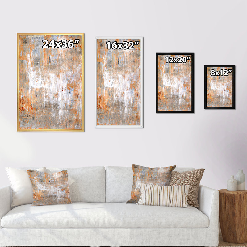 Art moderne gris et bleu II 2FL47730, H 12 po x l 8 po x P 1 po, Cadre doré