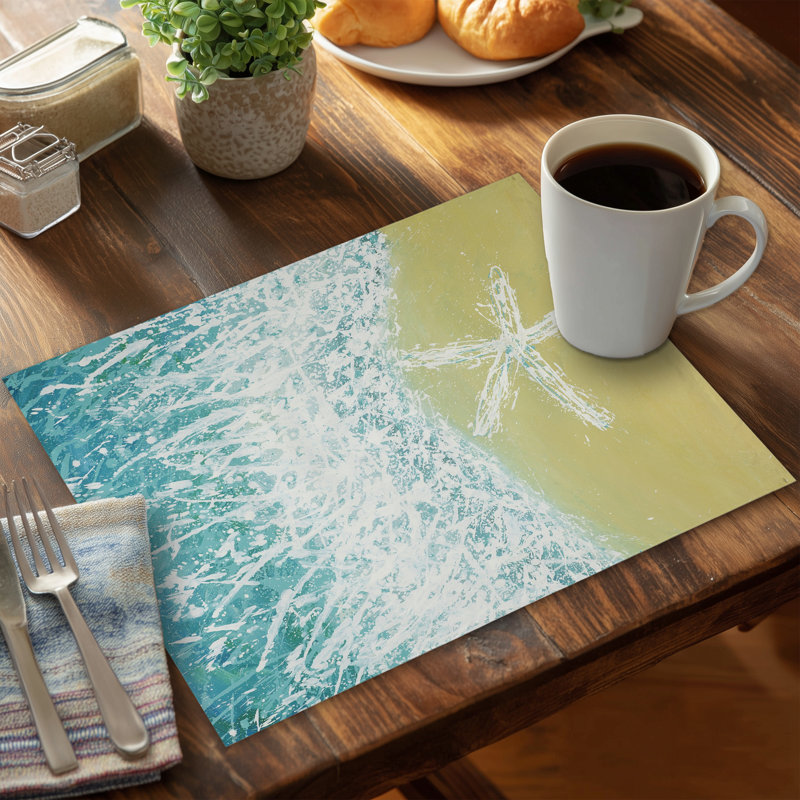 Napperon turquoise Seastar Wave | Décoration de chambre aquatique